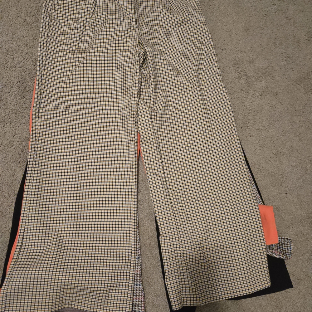 Checkered Wide-Leg Pants